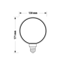 E27 LED Dimmbare Retro Vintage Nostalgie Filament Leuchtmittel Bernstein G130, E27, 4W, 190lm, 1800K