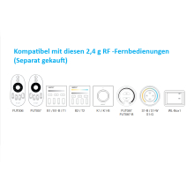 2-in-1-LED CCT W-LAN Controller (2,4 GHz) Regler Steuergerät Receiver 12V 24V für Einfarbige LED Streifen