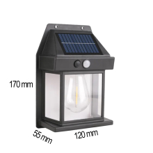 LED Solar Wandleuchte Fassadenleuchte für den Außenbereich mit Bewegungs-Sensor 100 Lumen | Warmweiß (2700 K)