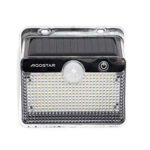 LED Solar Wandleuchte Fassadenleuchte für den Außenbereich mit Bewegungs-Sensor 200 Lumen | Kaltweiß (6500 K)