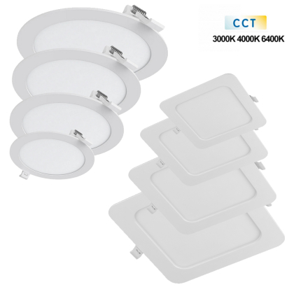 6 bis 24w Slim LED CCT Panel Einbaupanel Einbauleuchten Spot 3000K 4000K 6400K verstellbar