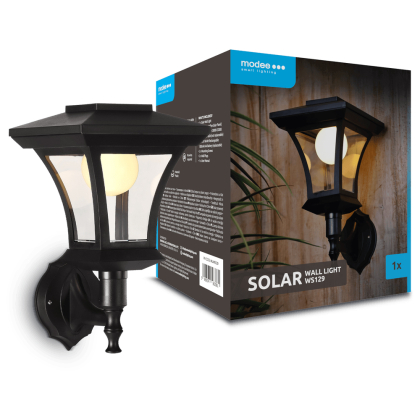 LED Solar Lampe für die Fassade Wand im Außenbereich in schwarz inkl. Leuchtmittel |15 Lumen | Warmweiß (2700 K)
