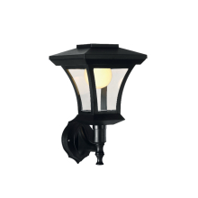 LED Solar Lampe für die Fassade Wand im Außenbereich in schwarz inkl. Leuchtmittel |15 Lumen | Warmweiß (2700 K)