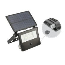3000 Lumen LED Solarfluter Außenleuchte mit Bewegungssensor Austauschbare Batterie eckig IP65 Kaltweiß