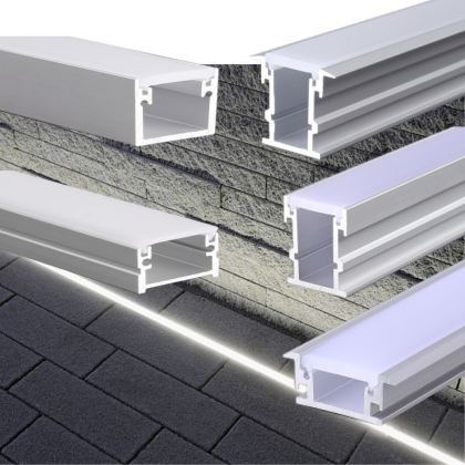 2 m Aluminium Bodenprofil / Schienensystem für LED-Streifen für Innen- als auch Außenbereich