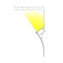 2m LED Alu Profile Schiene Unterputz Profil Kanal System für LED-Streifen Stuckleiste-Effekt
