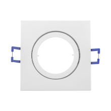 Schwenkbarer Alu-Einbaurahmen 82×82 mm – schwarz/weiß, für LED & Halogen, eckig, einfach montierbar Mit dem Druckring