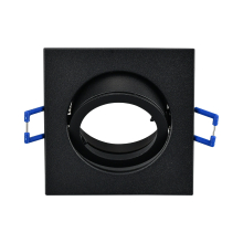 Schwenkbarer Alu-Einbaurahmen 82×82 mm – schwarz/weiß, für LED & Halogen, eckig, einfach montierbar Mit dem Druckring