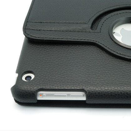Leder Tasche Apple iPad mini Etui Hard Smart Cover Case Hülle schwenkbar schwarz