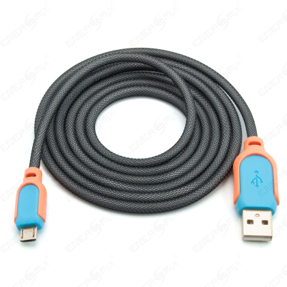 Kabel Micro USB geflochten 1,5 m Orange/Blau