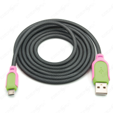 Kabel Micro USB geflochten 1,5 m Rosa/Grün