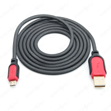 Kabel Micro USB geflochten 1,5 m Schwarz/Rot