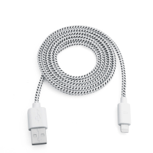 iPhone 5 - 6 Kabel geflochten Schwarz-Weiß 1 Meter