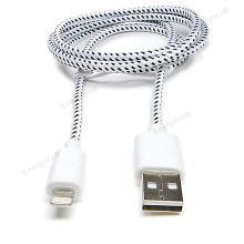 iPhone 5 - 6 Kabel geflochten Schwarz-Weiß 3 Meter