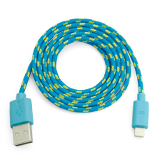 iPhone 5 - 6 Kabel geflochten Blau 1 Meter
