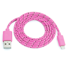 iPhone 5 - 6  7 Kabel geflochten Pink 1 Meter