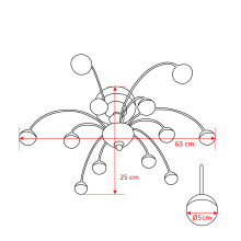 Deckenlampen LED Kronleuchter Gestell chromfarben