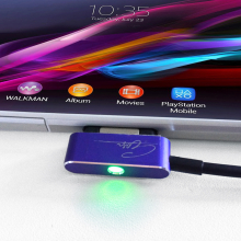 Magnet USB Ladekabel für Sony Xperia Z1/Z2 Compact Ultra XL39H 90cm inklusive LED-Beleuchtung Lila