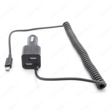 KFZ Micro USB Ladegerät Ladekabel dreifach Adapter für 3 Geräte Smartphone / Tablet Schwarz