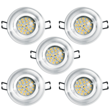 4 W LED Einbauleuchten Set - Rahmen schwenkbar SILBER / GU10 Fassung / SMD LED