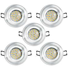 4 W LED Einbauleuchten Set - Rahmen schwenkbar SILBER / GU10 Fassung / SMD LED