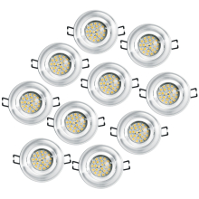 4 W LED Einbauleuchten Set - Rahmen schwenkbar SILBER / GU10 Fassung / SMD LED