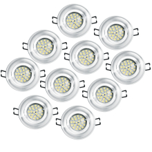 4 W LED Einbauleuchten Set - Rahmen schwenkbar SILBER / GU10 Fassung / SMD LED