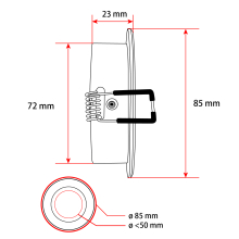 4,5 W LED Einbauleuchten Set - Rahmen schwenkbar SILBER / GU10 Fassung / Power LED Spot