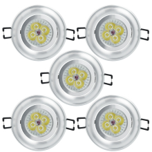 4,5 W LED Einbauleuchten Set - Rahmen schwenkbar SILBER / GU10 Fassung / Power LED Spot