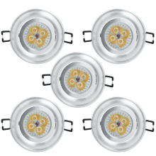 4,5 W LED Einbauleuchten Set - Rahmen schwenkbar SILBER / GU10 Fassung / Power LED Spot