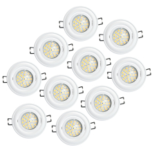 LED Einbauleuchten Set - Rahmen schwenkbar WEISS / GU10 Fassung / SMD LED / 4W