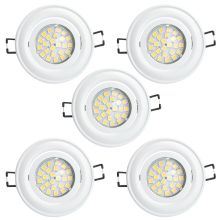 LED Einbauleuchten Set - Rahmen schwenkbar WEISS / GU10 Fassung / SMD LED / 4W