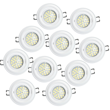 LED Einbauleuchten Set - Rahmen schwenkbar WEISS / GU10 Fassung / SMD LED / 4W