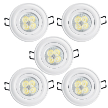 LED Einbauleuchten Set - Rahmen schwenkbar WEISS / GU10 Fassung / Power LED Spot/ 4.5W