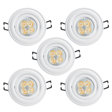 LED Einbauleuchten Set - Rahmen schwenkbar WEISS / GU10 Fassung / Power LED Spot/ 4.5W