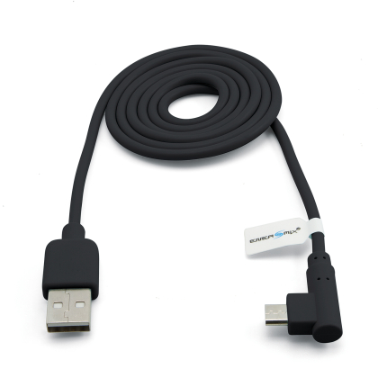 2x Energmix 1m Micro USB Kabel 90 Grad gewinkelt (Winkelstecker) Schwarz