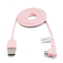 1m Micro USB Kabel 90 Grad gewinkelt (Winkelstecker) Rosa