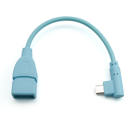 Energmix Adapter USB A Buchse zu Micro- B Stecker Kabelverlängerung Blau