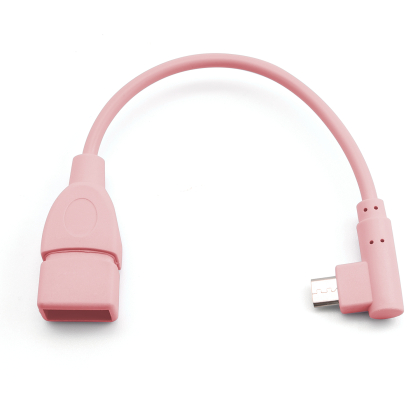 Energmix Adapter USB A Buchse zu Micro- B Stecker Kabelverlängerung Rosa