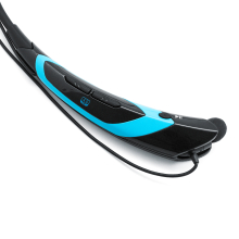 Wireless Stereo Bluetooth Headset für Handy mit magnetischer Ohrhörerhalterung Schwarz-Blau