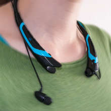 Wireless Stereo Bluetooth Headset für Handy mit magnetischer Ohrhörerhalterung Schwarz-Gelb