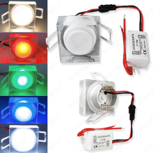 1 W LED Einbauleuchte Mini Decospot Quadrat aus Acrylglas...