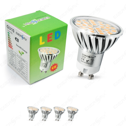 GU10 5050 SMD LED Spot Lampe Mit Schutzglas 4W Warmweiß 4 Stück