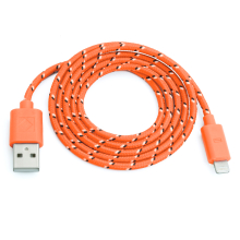 iPhone 5 - 6 Kabel geflochten Orange 1 Meter