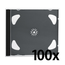 2er CD / DVD Jewel Case Schwarz 10mm 100 Stück