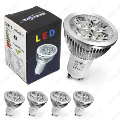 4x GU10 LED SPOT Lampe LED Strahler Licht Energiespar Lampe 4.5 Watt  Kaltweiß