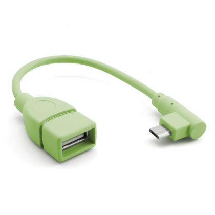 Energmix Adapter USB A Buchse zu Micro- B Stecker ( Winkelstecker )  Kabelverlängerung Grün
