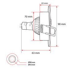 LED Einbauleuchten-Set - Rahmen Aluminium gebürstet schwenkbar / MR16 Fassung / High Power LED / 4.5W