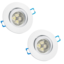 LED Einbauleuchten-Set - Rahmen Aluminium weiß...