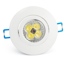 LED Einbauleuchten-Set - Rahmen Aluminium weiß schwenkbar / GU10 Fassung / High Power LED / 4.5W